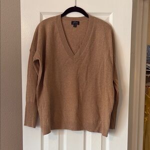 J. Crew Tan Cashmere boyfriend V-Neck Sweater XS